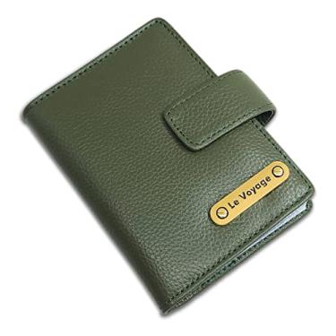 Imagem de Carteira Feminina Pequena De Couro Para Rg Cartões Moedas Cor:Verde Militar