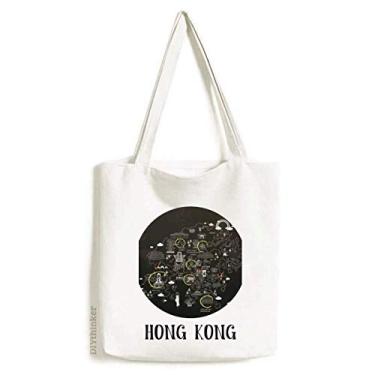 Imagem de Hong Kong Visiting Check Point sacola de lona, bolsa de compras, bolsa casual