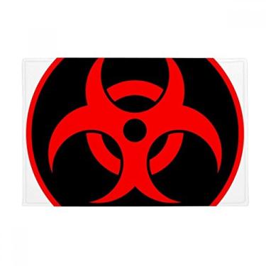 Imagem de DIYthinker Tapete de chão com símbolo de radiação química perigosa vermelha tapete antiderrapante para porta de banheiro
