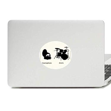 Imagem de Kit de bateria musical de música, estampa de energia, vinil, emblema, adesivo, notebook