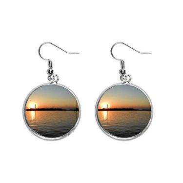 Imagem de Brinco pendente de prata Sun from Horizon Ear Jewelry Women