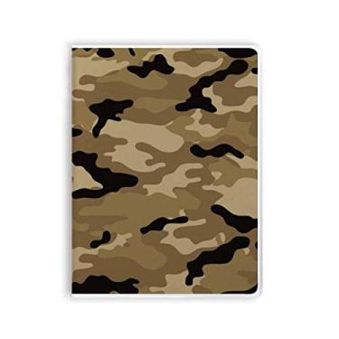 Imagem de Caderno com estampa de ilustração de grão de arte em linha de camuflagem, capa macia para diário