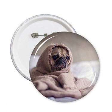 Imagem de Bulldog Pet Animal Lonely Imagem Pinos Redondos Emblema Decoração de Roupas 5 peças Presente
