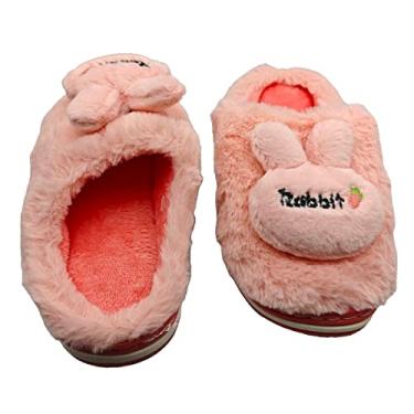 Imagem de Pantufa 3d infantil Chinelo Bichinho Orelha Coelho Pelinho Inverno Proteção Frio 1 par Cor:Rosa;Tamanho:28-29BR 21cm