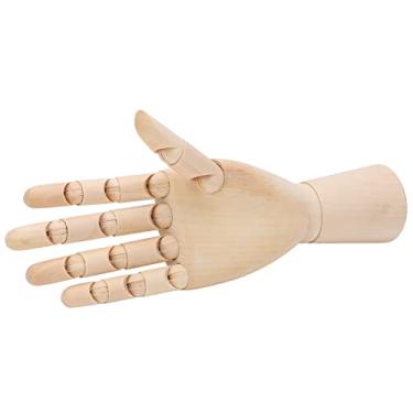 Imagem de Mão de manequim de madeira, design de corpo humano, cereja chinesa, mão de madeira ambiental, várias formas para fotografia, adereços para desenho animado para decorar (mão de madeira de 24 cm [mão direita feminina)