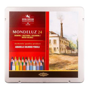 Imagem de Lápis De Cor Artístico Koh-I-Nooh Aquarelável Mondeluz Paisagem - Estojo Com 24 Cores