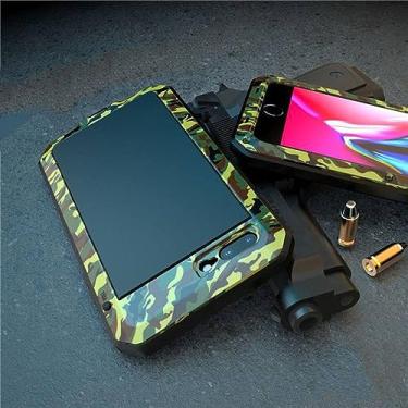Imagem de Capa de telefone de metal e alumínio à prova de choque para iPhone 11 Pro XS MAX XR X 7 8 6 6S Plus 5S 5 SE 2020 Full Protective Bumper Cover, verde, para iPhone 13