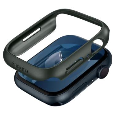 Imagem de Spigen Thin Fit Projetado para Capa Apple Watch Série 9/8/7 45mm Capa Rígida de PC Leve - Verde Militar