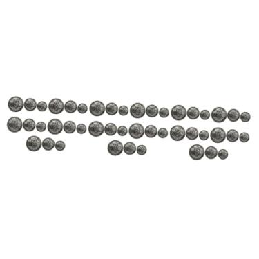 Imagem de Operitacx 90 Peças Botões De Metal Decoração Britânica Botões De Cúpula Agulha De Miçangas De Olho Grande Botão Metálico Botões Para Roupas Botões Retrô Liga De Zinco Fivela De Escudo Terno