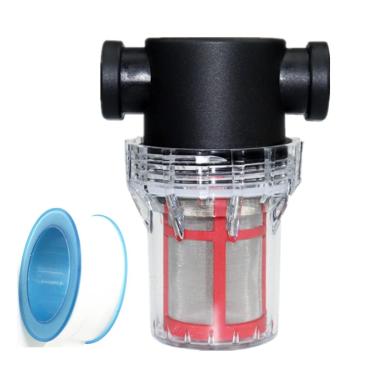 Imagem de shuangtong Filtro de sedimentos 3/4 fêmea rosca filtro em linha para mangueira de jardim lavadora de pressão RV com tela 200mesh filtro de bomba de água