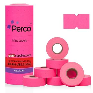 Imagem de Perco 1 linha de etiquetas rosa - 1 manga, 8.000 etiquetas de preço em branco para Perco 1 linha Price e Date Guns