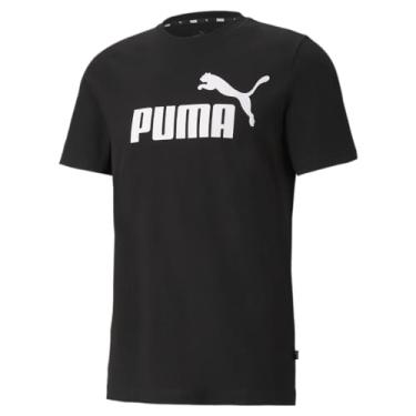 Imagem de PUMA Camiseta masculina com logotipo Ess, Puma Preto, 4G Grande