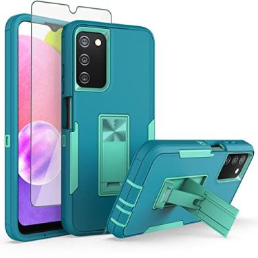 Imagem de Capa de telefone para Samsung Galaxy A02s/A03s versão EUA 5G 2022 com capa protetora de tela e suporte híbrido robusto acessórios móveis Gaxaly A 02s 03s Galaxies M02s SM-A025V SM-A037U feminino