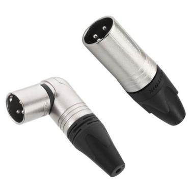 Imagem de KIT Conector NEUTRIK Macho XLR Reto NC3MXX + Angulado NC3MRX