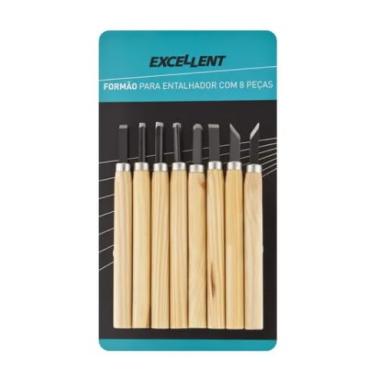 Imagem de Kit Formão Goiva P/Entalhe Esculpir Xilogravura P/Madeira 8 Pç