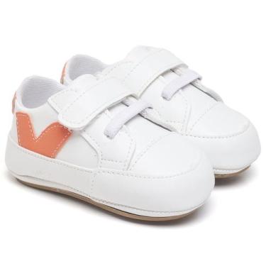 Imagem de Tênis Bebê V Unissex Fácil de Calçar Bicho de Pé, 16, Laranja