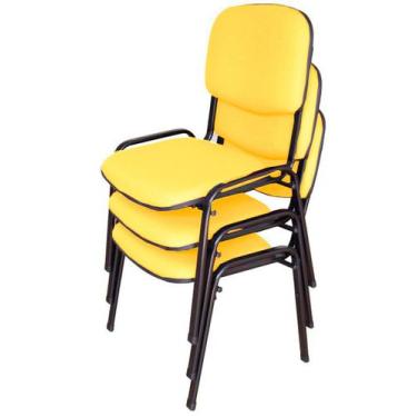 Imagem de 03 Cadeiras para Auditórios Linha Hotel Auditório Amarelo - Design Off