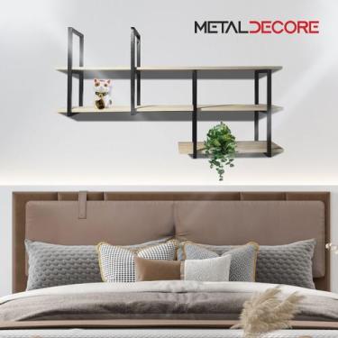 Imagem de Prateleira Industrial Organizadora P/cozinha 1,80 Mdf Preto - Metal De