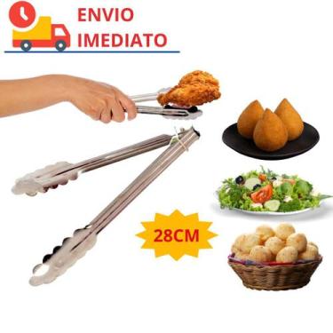 Imagem de Pegador de Alimentos Inox Salada Pão Carne Fritura 28cm - kehome