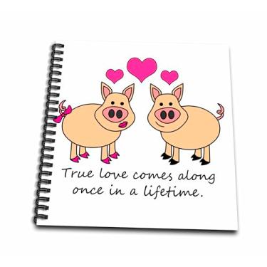 Imagem de 3dRose True Comes Along Once in a Lifetime – Livro de memória com design fofo de porco - 30,5 cm (db_6292_2)