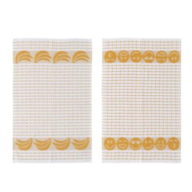 Imagem de Kit 2 Panos de Copa Felpudo Teka Gourmet - Banana e Emojis