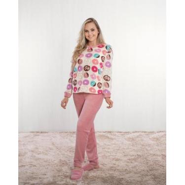 Imagem de Pijama Flanelado de FLEECE MASCULINO FEMININO Inverno Soft Veludo - Be
