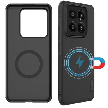 Imagem de teroxa Capa magnética para Xiaomi 14T Pro 【Compatível com MagSafe】 Capa traseira de policarbonato fosco fosco pontilhado fino TPU bumper mi 14 T Pro (preto)