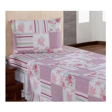 Imagem de Jogo De Cama Solteiro C/ Elástico Estampado 170 Fios 3 Peças - rt enxo