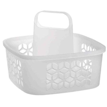 Imagem de Cesto Funcional Com Alça Organizador De Produtos De Limpeza Plástico U