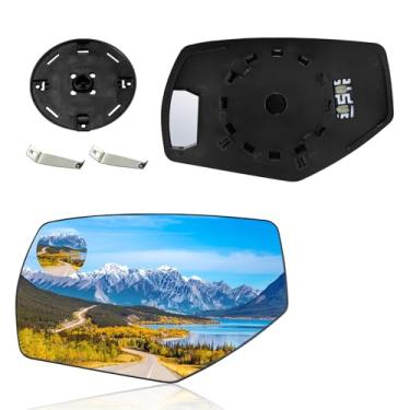Imagem de BDFHYK Vidro espelhado aquecido do lado esquerdo do motorista compatível com Chevy Silverado, compatível com GMC Sierra 1500 2500HD 3500HD Retrovisor lateral exterior com placa de apoio, GM1324145