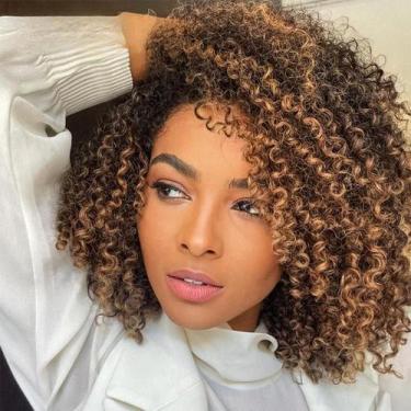 Imagem de peruca organica premium cacheada wig aspecto de natural afro - Fashion