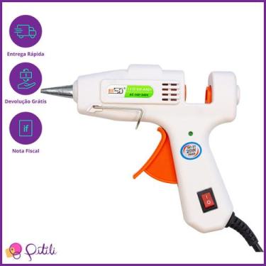 Imagem de Pistola De Cola Quente Bivolt 20w Com 10 Bastões De Cola - PITILI