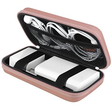 Imagem de Canboc Bolsa de transporte para MacBook e acessórios para MacBook, cabos de carregamento, adaptador de alimentação de ar, carregador de iPhone, organizador de cabos USB para fones de ouvido, pacote de bateria, hub USB, ouro rosa