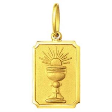 Imagem de Pingente Medio 1.6cm Modelo Retangular Santos Ouro 18k ( 29 Santos ) K