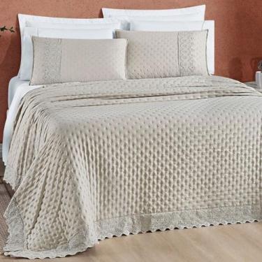 Imagem de Colcha Casal Queen Size London 200 Fios Bordado Inglês Super Elegante 