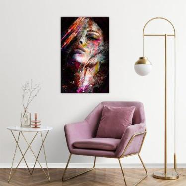 Imagem de Quadro Decorativo em Tela Mulher Pop Art 100x60cm para Sala Recepção E