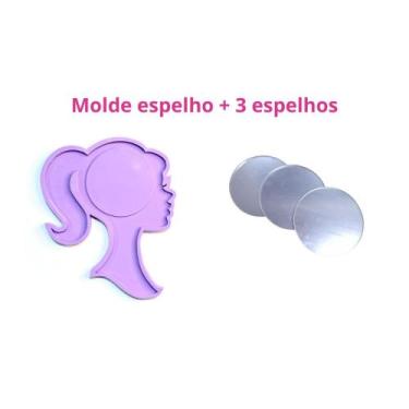 Imagem de KEP5 Molde de silicone espelho mão barbie + 3 espelhos resina decorar 