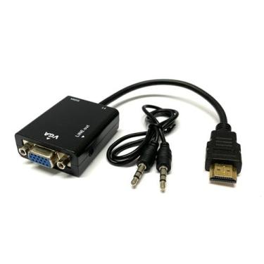 Imagem de Cabo Adaptador Conversor Hdmi Para Vga Com Áudio  - Rb Tronics