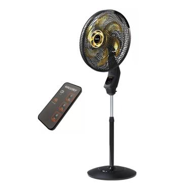 Imagem de Ventilador de Coluna Mallory Chronos 40cm com Controle Remoto, 3 Velocidades – 220V – Preto/Dourado