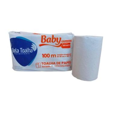 Imagem de Papel Toalha Bobina Branco Baby com 6 rolos de 100 metros