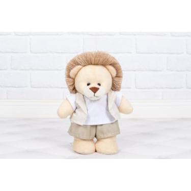 Imagem de SAFARI PELUCIA LEÃO AMORE 25 CM PARA DECORAÇÃO (Colete xadrez de bege)