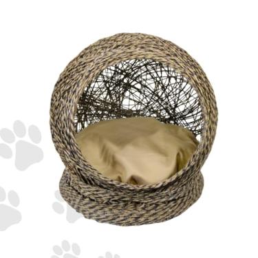 Imagem de Toca Ninho Arranhador Casa de Sisal, Cama Caminha para Gatos, Tamanho Pequeno (Escuro, P)