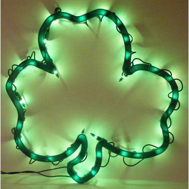 Imagem de Lighted Shamrock Sculpture St. Patricks Day Light Window Decor