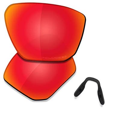 Imagem de SAUCER Lentes de reposição premium e protetores de nariz para óculos de sol Oakley Targetline OO9397 High Defense - vermelho fogo polarizado