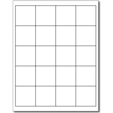 Imagem de Etiquetas quadradas brancas de 5 cm - 20 etiquetas por folha - para impressoras a jato de tinta e laser - 25 folhas / 500 etiquetas