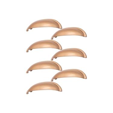 Imagem de 7 Unidades Puxador De Guarda Roupa Armario Concha Meia Lua 64mm (Rose Gold Fosco)