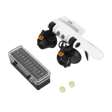 Imagem de Mãos óculos de Lupa de Leitura, 1.5-13x Bandana Lupa Iluminada Lupa Viseira de Vidro para Reparação de Relógio Ajuda de Leitura