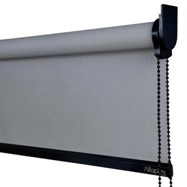 Imagem de Cortina Persiana Rolô Tela Solar 3% (SEM BANDÔ) 1,70(lar) X 1,40(alt) (Prata - Acabamento Preto)