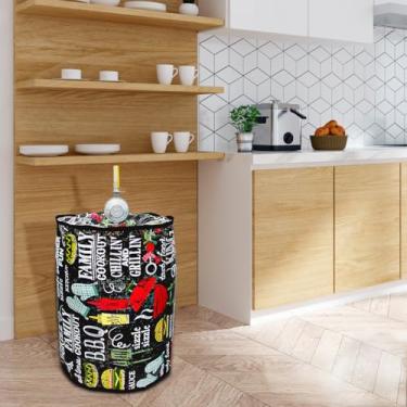 Imagem de Capa Protetora Impermeável Para Botijão de Gás 13 Kg Decorativa - Várias Estampas (Estampa, Ketchup)