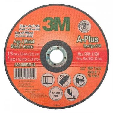 Imagem de Disco Corte Ferro 3M - 7''X1/8''X7/8'' - 2 Telas 3Mm